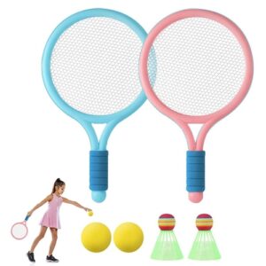 Kids Sport Racket Toy Set with 2 Tennis Ball & 2 Badminton Balls
